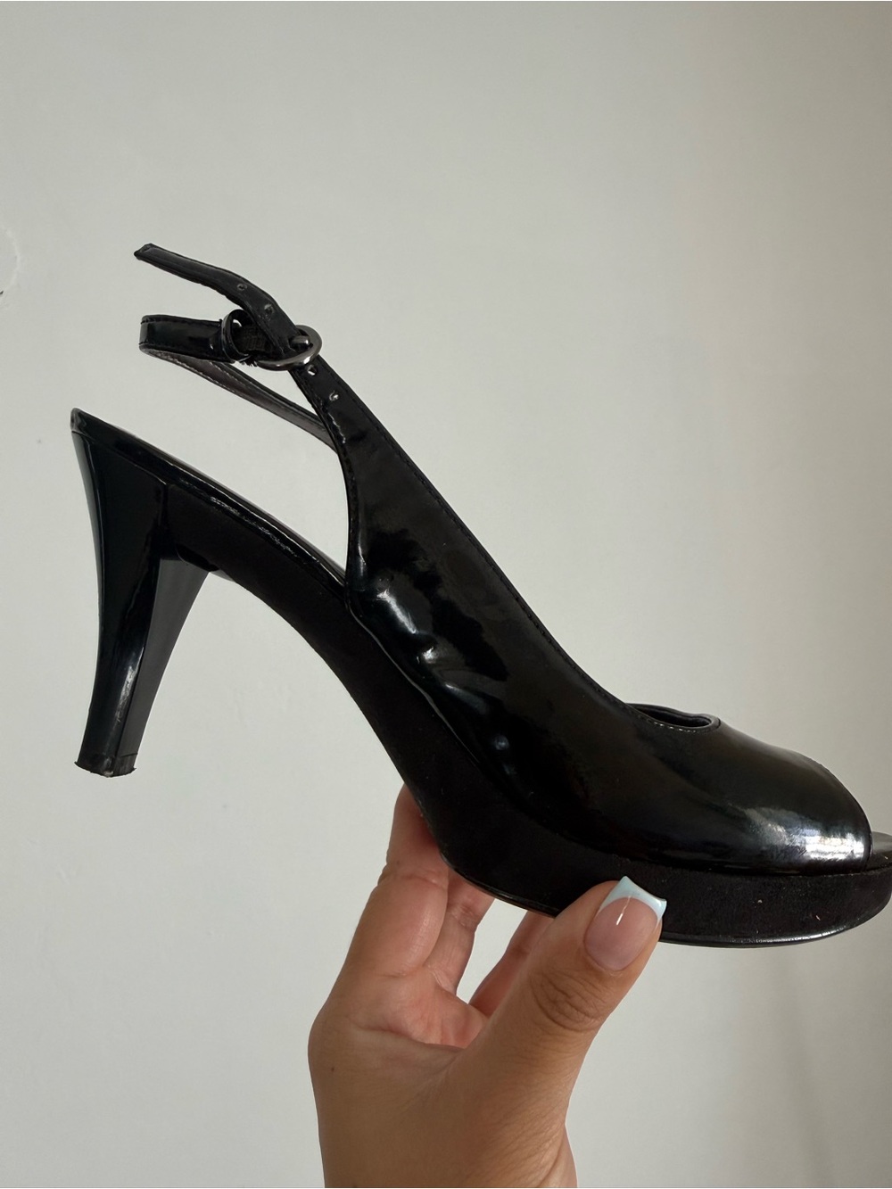 Classic Black Patent Slingback Heels